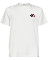 Moncler - Natural Cotton Jersey Logo T-Shirt - Lyst