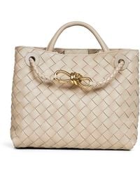 Bottega Veneta - Ecru Small Andiamo Top Handle Bag - Lyst