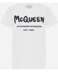 Alexander McQueen - Graffiti Logo Cotton T-shirt - Lyst