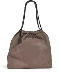 Stella McCartney - Dark Taupe Medium Falabella Drawstring Shoulder Bag - Lyst