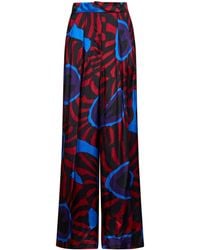 Dries Van Noten - Marbled Clay-Print Twill Pamplona Wide Trousers - Lyst