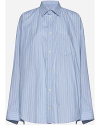 Balenciaga - Pinstriped Cotton Cocoon Shirt - Lyst