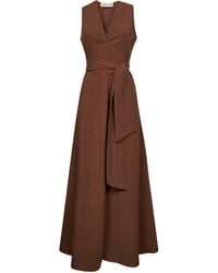 Blanca Vita - Viscose And Linen Alongi Long Dress - Lyst