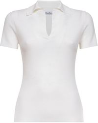 Max Mara - Ribbed Wool Mxmalbero Polo Shirt - Lyst