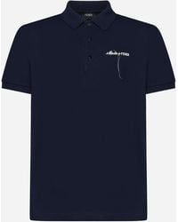 Fendi - Logo Cotton Polo Shirt - Lyst