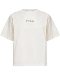Balenciaga - Cream Back T-Shirt Medium Fit - Lyst