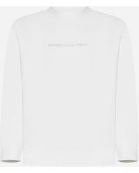 Brunello Cucinelli - Logo Cotton Sweatshirt - Lyst