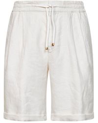 Brunello Cucinelli - Ivory Linen Gabardine Bermuda Shorts<Br - Lyst