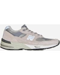 New Balance - 991 Suede, Leather And Mesh Sneakers - Lyst