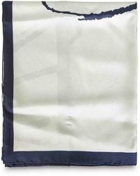 Bottega Veneta - Pale Herb Silk Scarf With Graphic Print - Lyst
