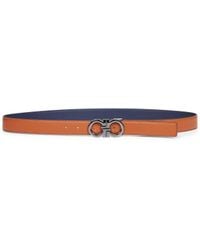 Ferragamo - Two-Tone Gancini Reversible Belt - Lyst