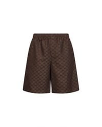 Gucci - Linen Blend Gg Canvas Shorts - Lyst