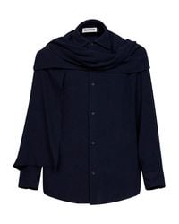 DARKPARK - George Cashmere Wool Detachable Scarf Shirt - Lyst
