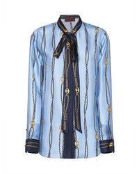 Gucci - Light Printed Silk Twill Shirt - Lyst