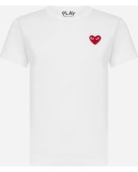 COMME DES GARÇONS PLAY Logo-patch Cotton T-shirt - White
