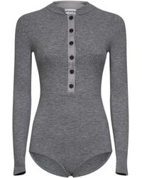 Self-Portrait - Wool-Blend Knit Button Playsuit - Lyst