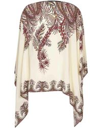 Etro - Paisley Print Silk Crêpe De Chine Poncho Top - Lyst