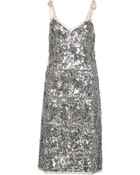 Prada - Sequin Midi Dress - Lyst