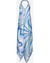 Emilio Pucci - Very Vivara Print Silk Long Dress - Lyst