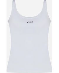 Off-White c/o Virgil Abloh - Logo Rib-knit Cotton Tank Top - Lyst