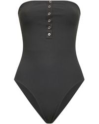 TOTEME - Dark Ribbed Stretch Jersey Strapless One-Piece Swimsuit - Lyst