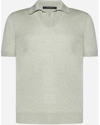 Tagliatore - Linen And Cotton Polo Shirt - Lyst