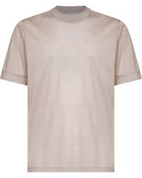 D 40 - Taupe Virgin Wool Jersey T-Shirt - Lyst