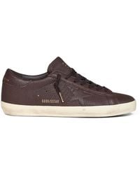 Golden Goose - Dark Grained Leather Super-Star Sneakers - Lyst