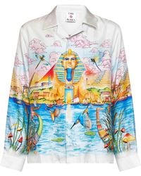 CASABLANCA - Printed Silk Egypt As It Was Shirt - Lyst