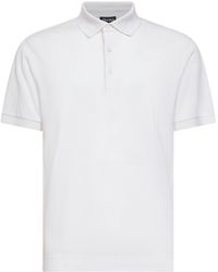 ZEGNA - Cotton And Silk Pique Polo Shirt - Lyst