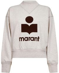 Isabel Marant - Ecru Cotton Moby Logo Sweatshirt - Lyst