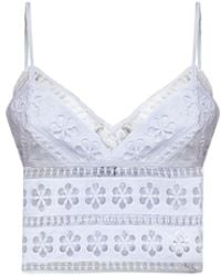 Charo Ruiz - Floral Lace And Voile Melie Cropped Top - Lyst