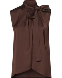 Blanca Vita - Coffee Satin Topina Top - Lyst