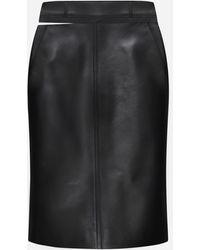 Fendi Cut out Leather Skirt in Black Lyst