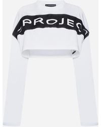 Y. Project - Scrunched Logo Cotton Crop Top - Lyst