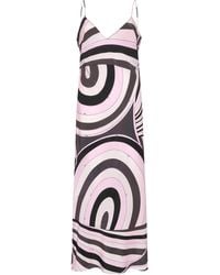 PUCCI - Printed Silk Long Dress - Lyst