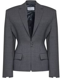 GIUSEPPE DI MORABITO - Dark Virgin Wool Canvas Fitted-Waist Blazer - Lyst