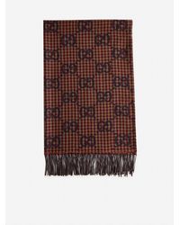 Gucci - GG Houndstooth Wool Scarf - Lyst