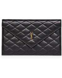 Saint Laurent - Pochette Envelope Paris Nera - Lyst