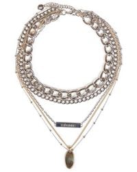 Rabanne - And Brass 5 Rangs Multi-Strand Necklace - Lyst