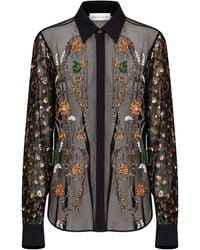 Dries Van Noten - Chiffon Chowy Embroidered Shirt - Lyst