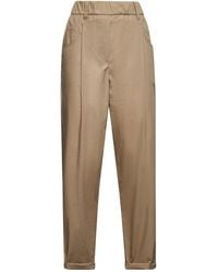 Brunello Cucinelli - Cotton Tapered Trousers - Lyst