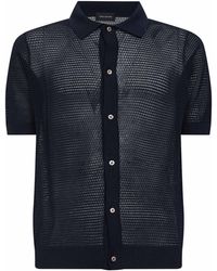 Tagliatore - Pointelle Knit Short-Sleeved Shirt - Lyst