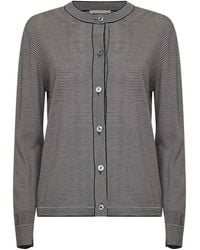 Blanca Vita - Thin-Striped Tasmania Wool Knit Cardigan - Lyst