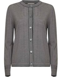 Blanca Vita - Thin-Striped Tasmania Wool Knit Cardigan - Lyst