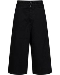 The Attico - Cotton Denim Double Waistband Cropped Jeans - Lyst
