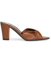 Saint Laurent - Dark Macadamia Nappa Leather Franciane Mule Sandals - Lyst