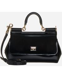 Dolce & Gabbana - Sicily East West Small Glossy Leather Bag - Lyst