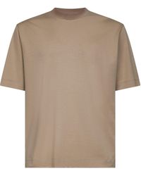 ZEGNA - Cotton And Silk Crewneck T-Shirt - Lyst