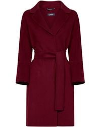 Max Mara - Burgundy Arona Short Belted Coat - Lyst